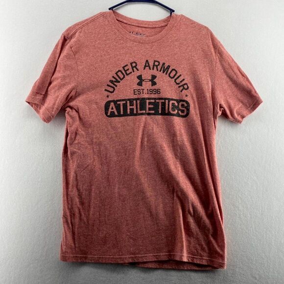 Under Armour Light Red Loose Heat Gear Athletics‎ Tee Mens Size M - Picture 1 of 10